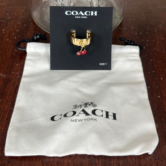 Coach Cherry Charm Band Ring Size 7 - Picture 3 of 4